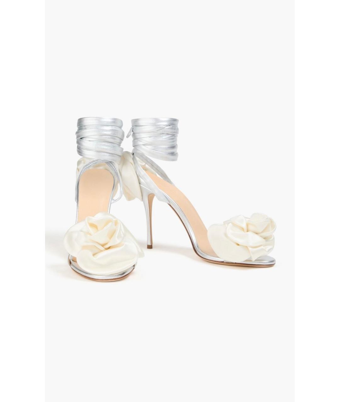 MAGDA BUTRYM Серебряные кожаные босоножки, фото 2