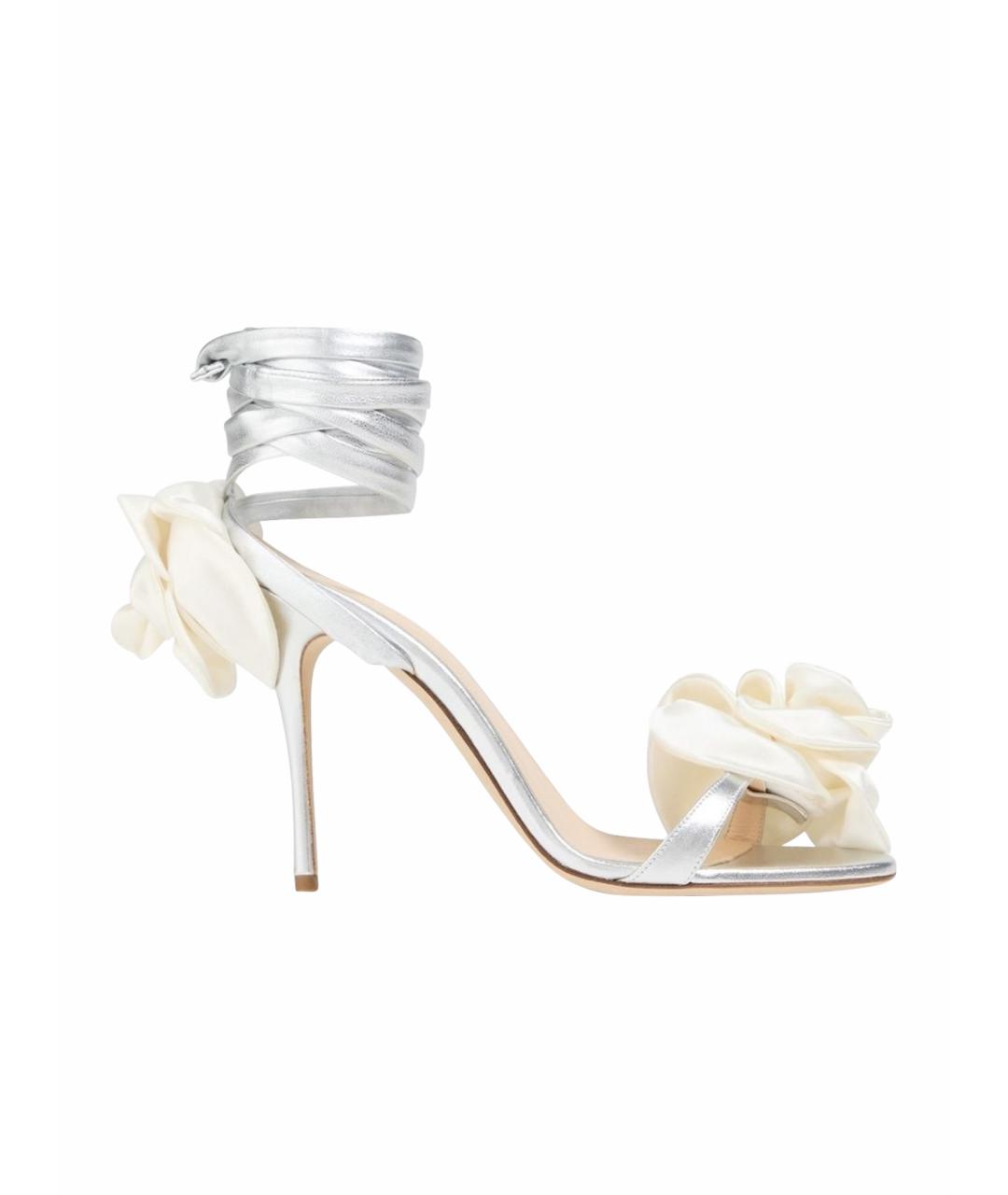 MAGDA BUTRYM Серебряные кожаные босоножки, фото 1