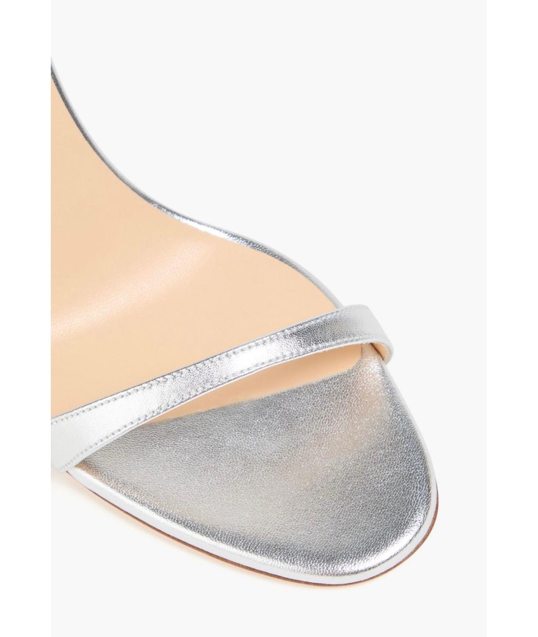 MAGDA BUTRYM Серебряные кожаные босоножки, фото 5