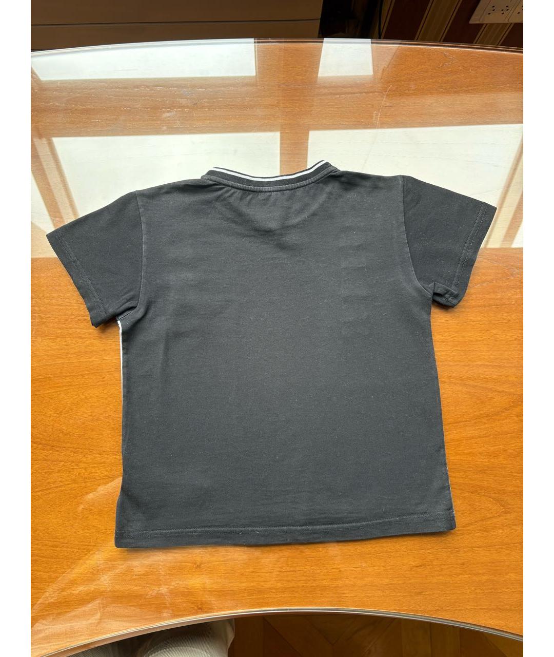 DOLCE&GABBANA Черная хлопковая детская футболка, фото 2