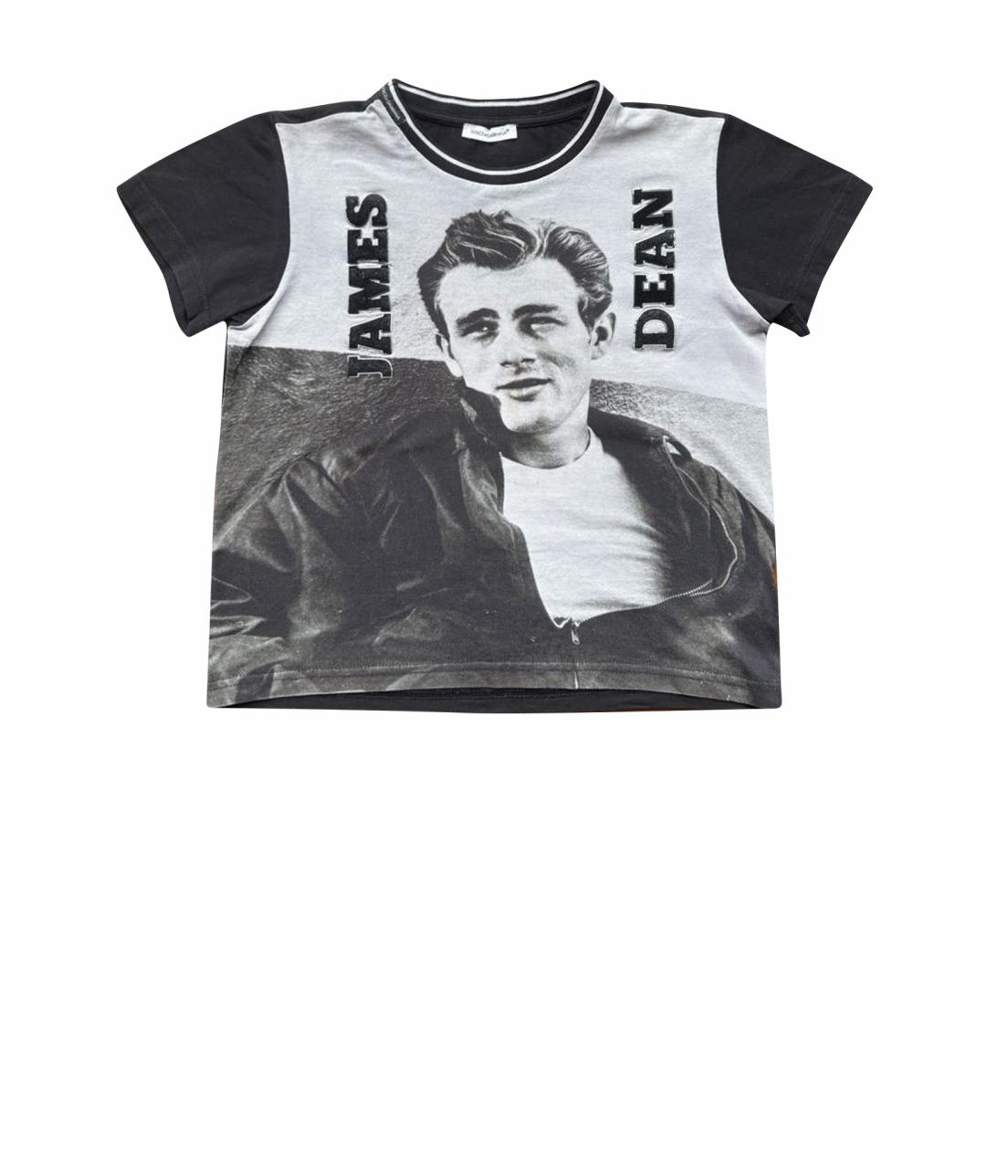 DOLCE&GABBANA Черная хлопковая детская футболка, фото 1