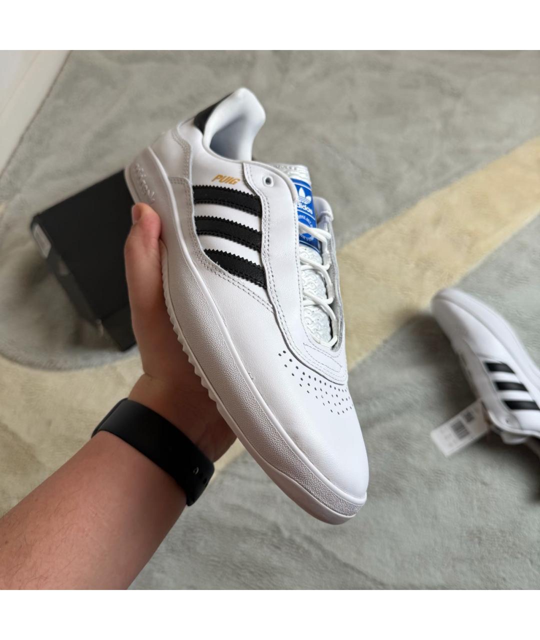 ADIDAS Белые кожаные низкие кроссовки / кеды, фото 6