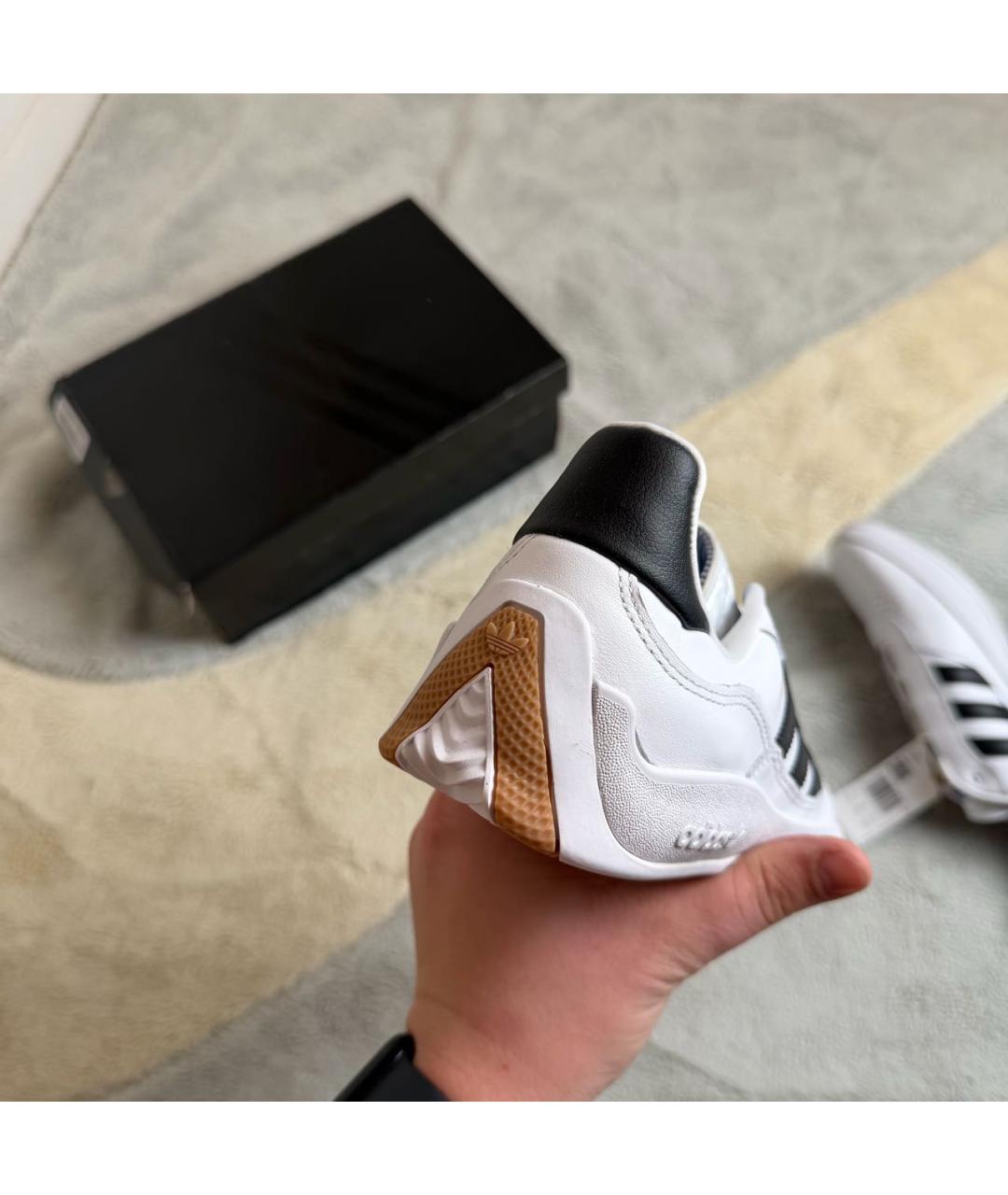 ADIDAS Белые кожаные низкие кроссовки / кеды, фото 3