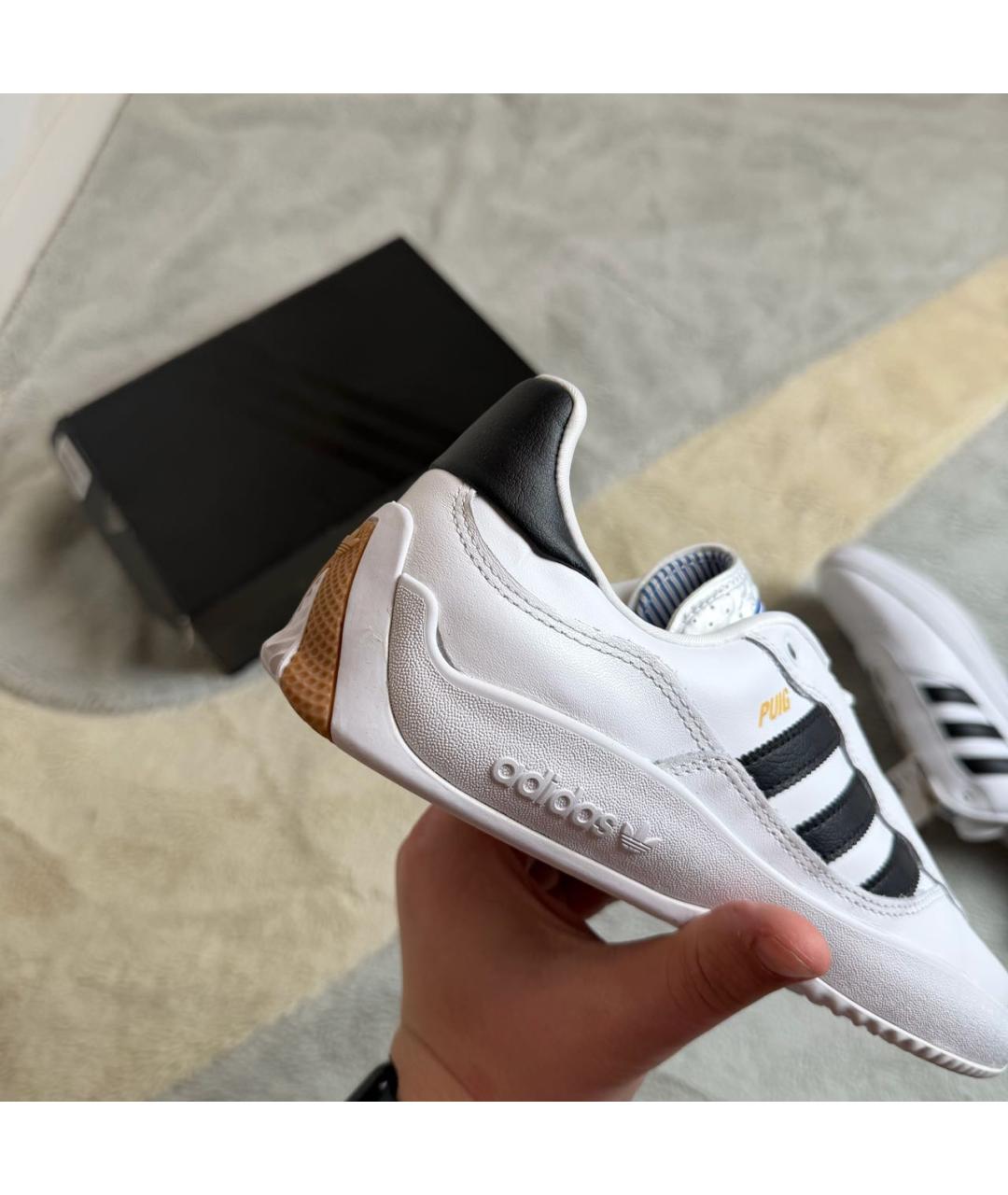 ADIDAS Белые кожаные низкие кроссовки / кеды, фото 4