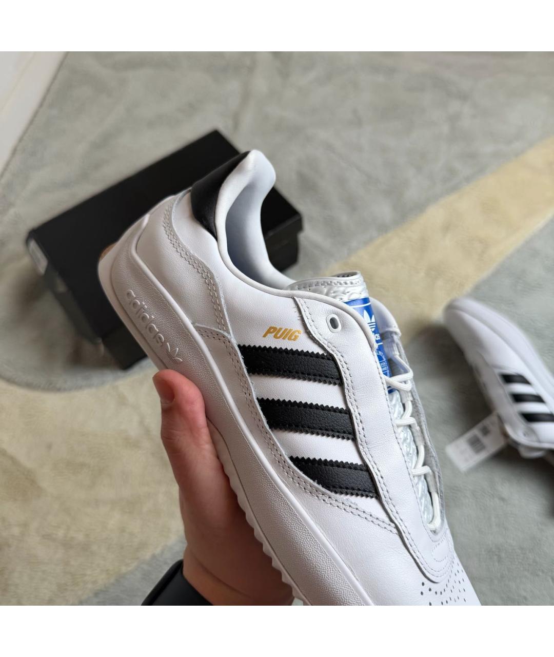 ADIDAS Белые кожаные низкие кроссовки / кеды, фото 5
