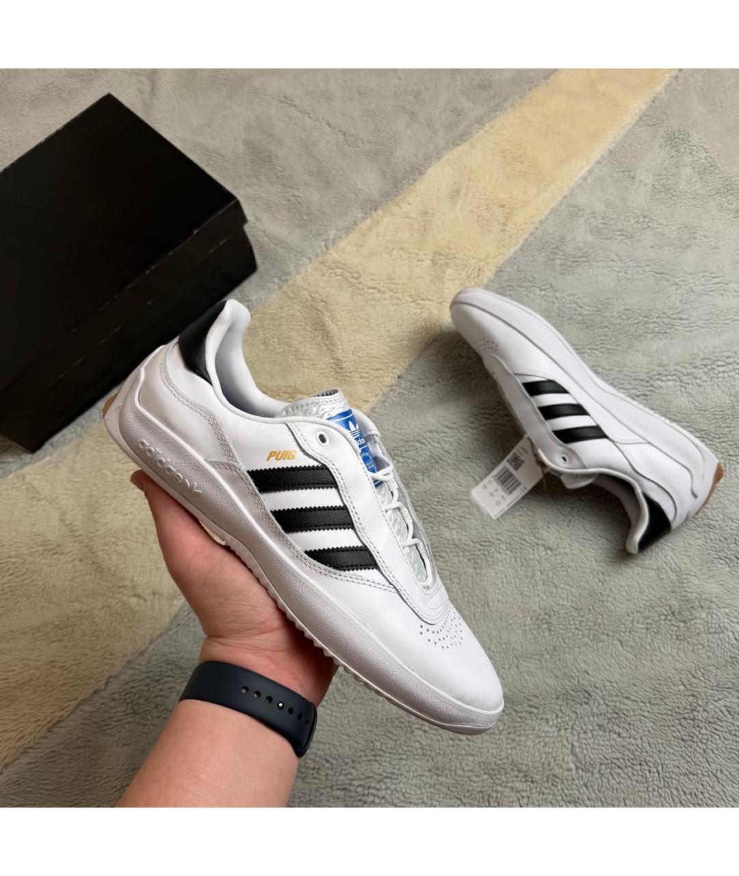 ADIDAS Белые кожаные низкие кроссовки / кеды, фото 2
