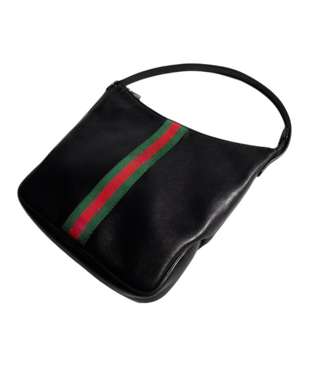 GUCCI Черная кожаная сумка через плечо, фото 5