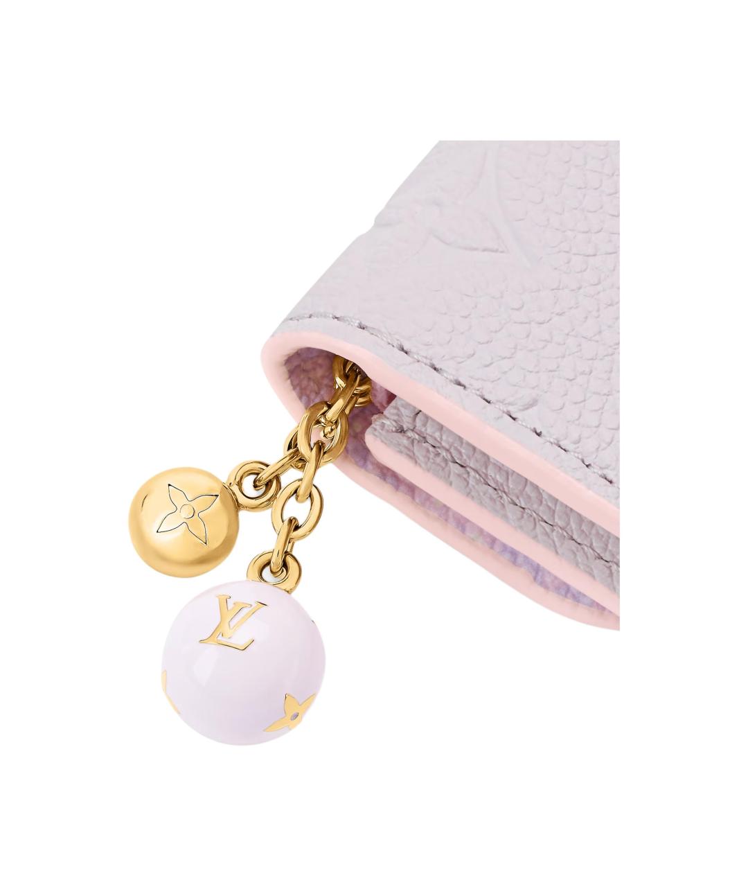 LOUIS VUITTON Розовый кожаный кошелек, фото 5