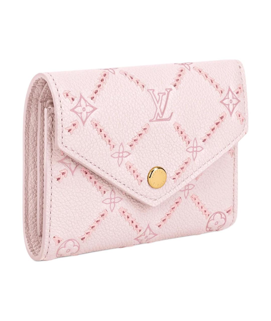 LOUIS VUITTON Розовый кожаный кошелек, фото 2