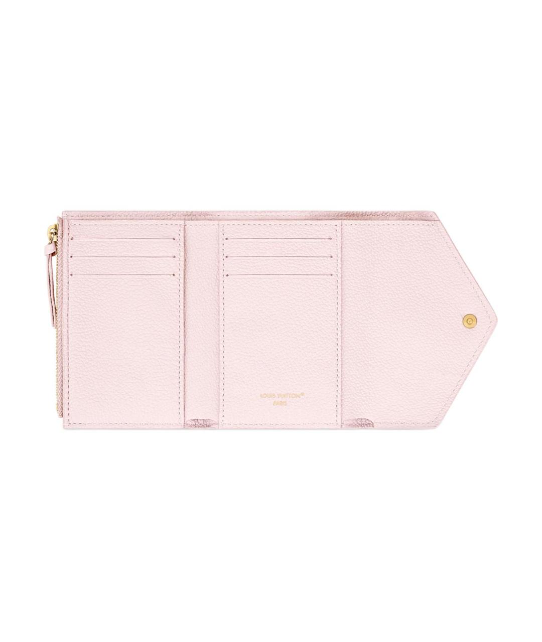 LOUIS VUITTON Розовый кожаный кошелек, фото 5
