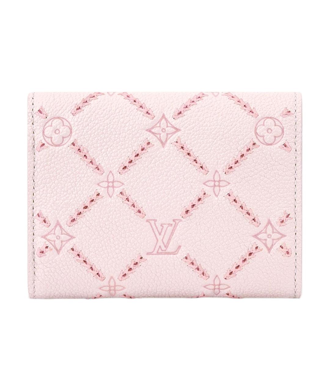 LOUIS VUITTON Розовый кожаный кошелек, фото 3