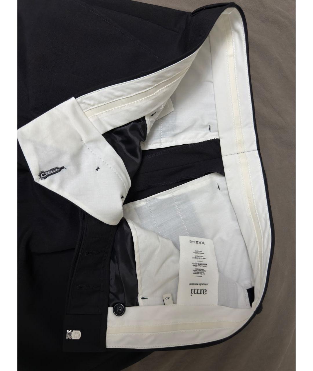 Ami Paris Черные хлопковые классические брюки, фото 3