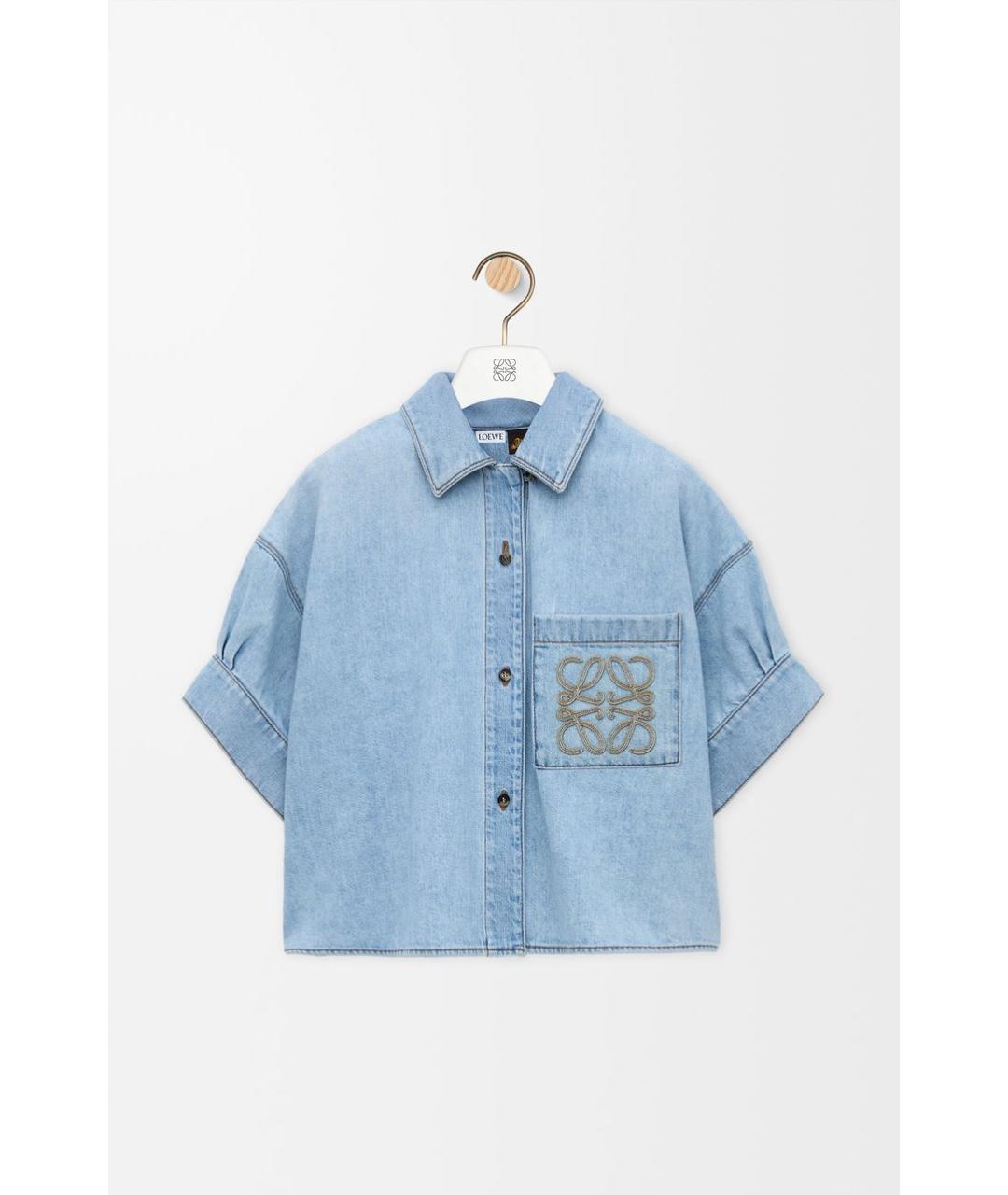 LOEWE Голубая деним рубашка, фото 4