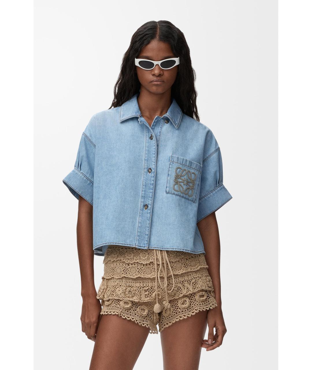 LOEWE Голубая деним рубашка, фото 2
