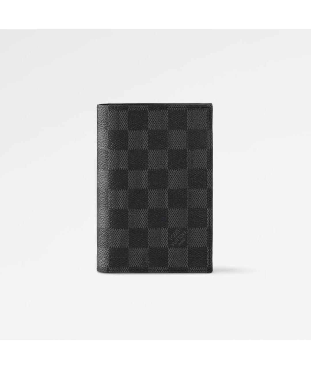 LOUIS VUITTON Черная кожаная визитница, фото 4