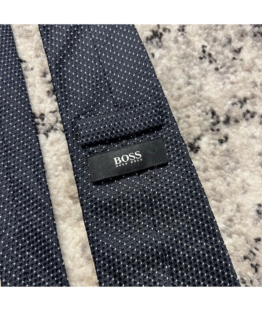 HUGO BOSS Черный шелковый галстук, фото 4