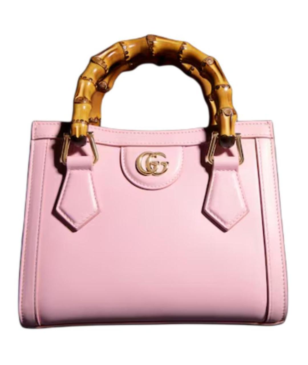 GUCCI Розовая кожаная сумка тоут, фото 1