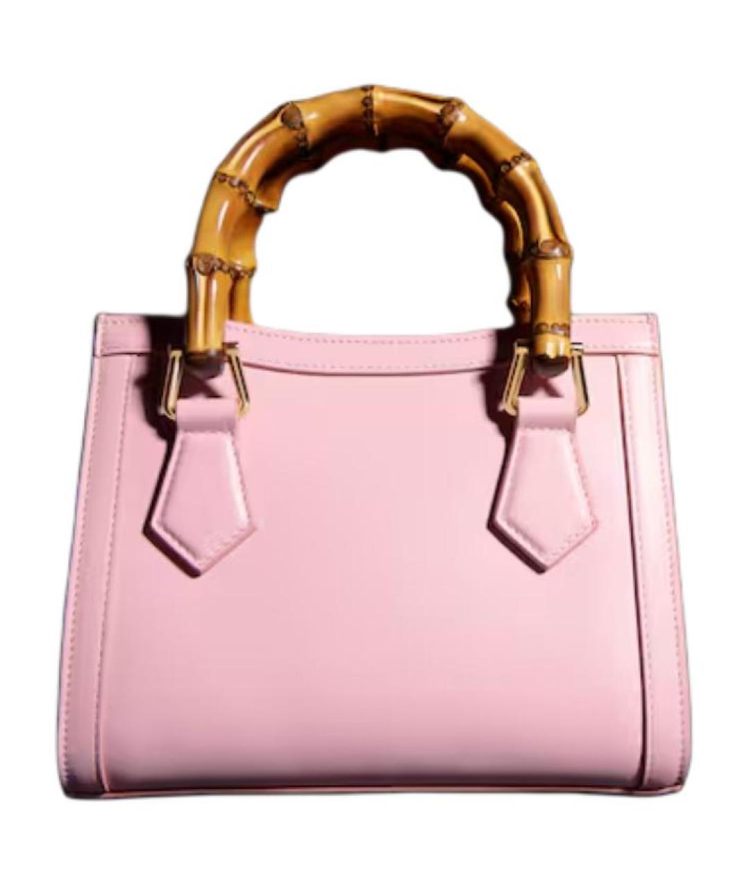 GUCCI Розовая кожаная сумка тоут, фото 3