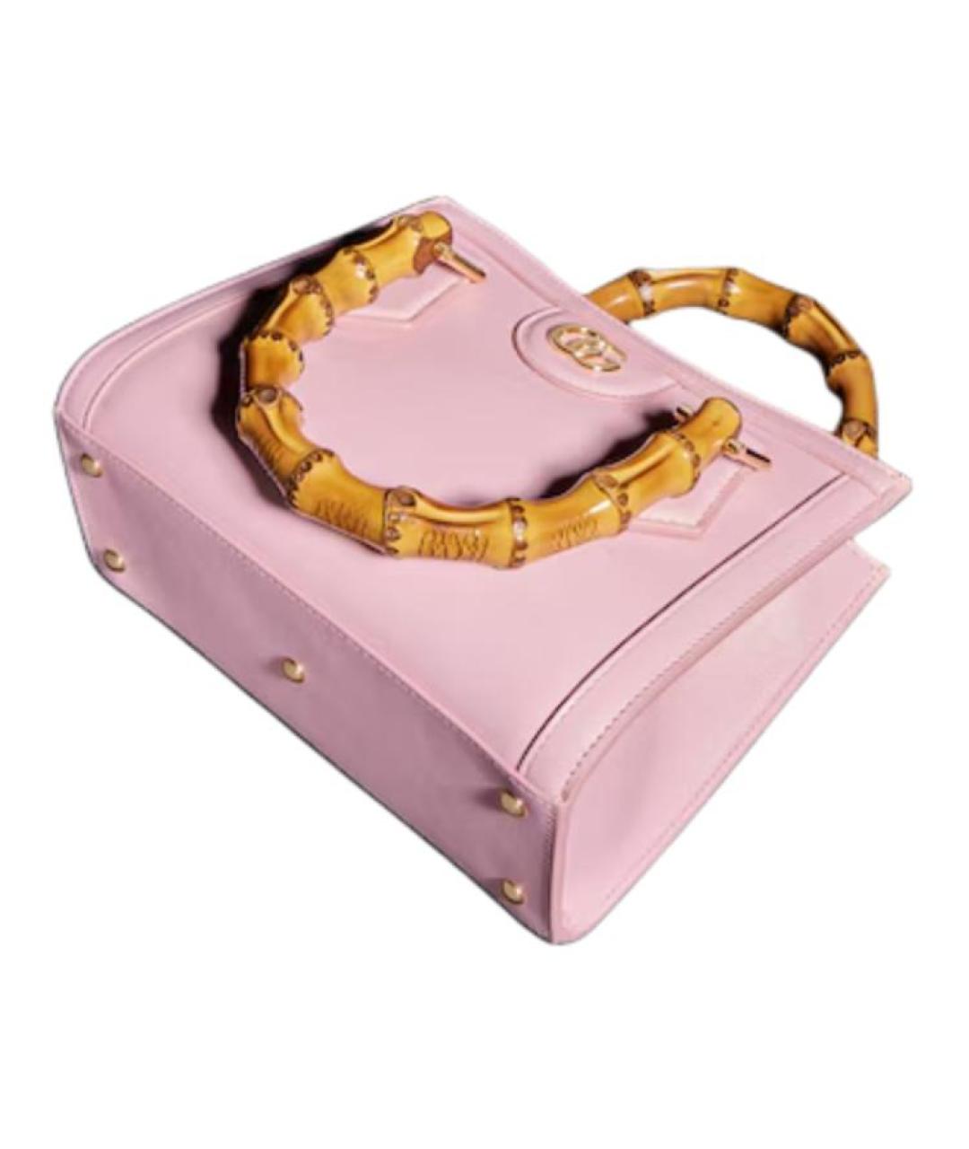 GUCCI Розовая кожаная сумка тоут, фото 4