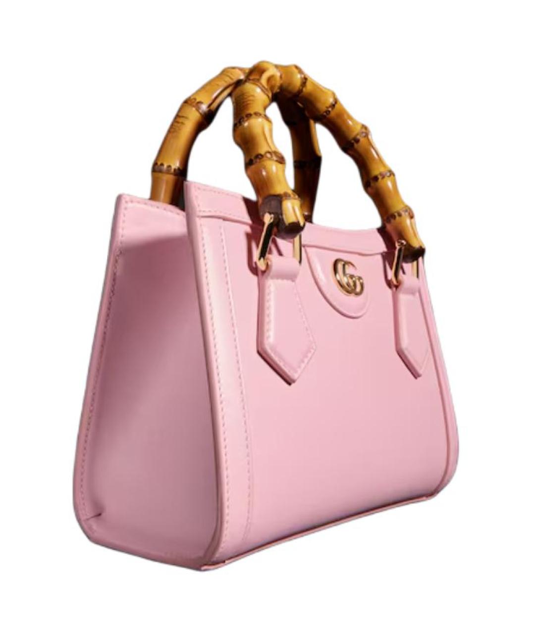 GUCCI Розовая кожаная сумка тоут, фото 2