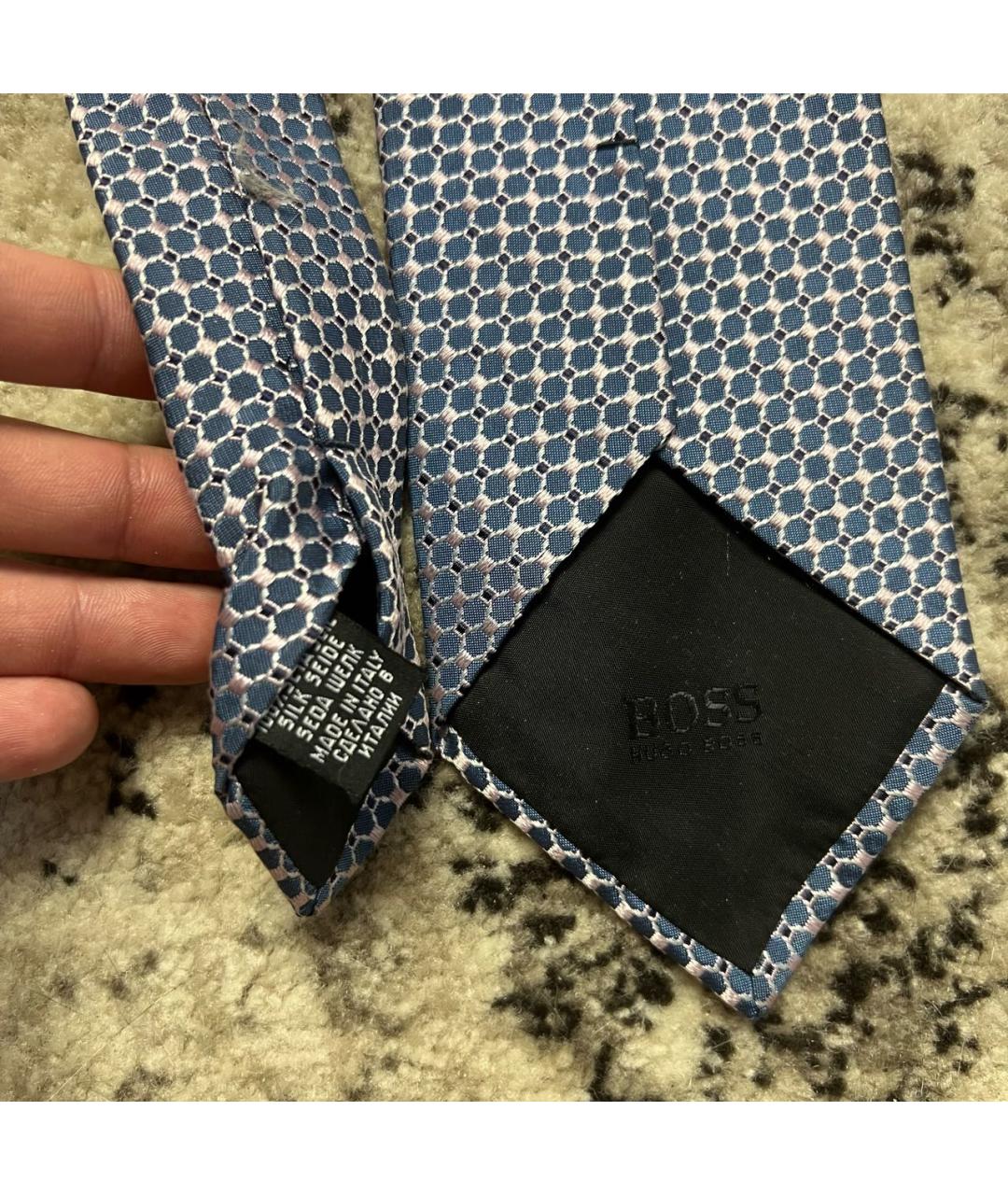 HUGO BOSS Голубой шелковый галстук, фото 5