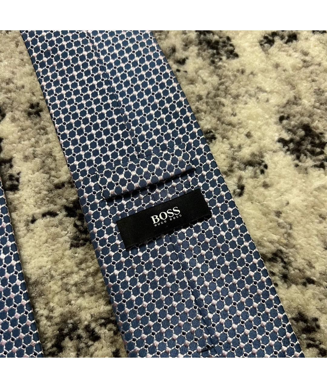 HUGO BOSS Голубой шелковый галстук, фото 4
