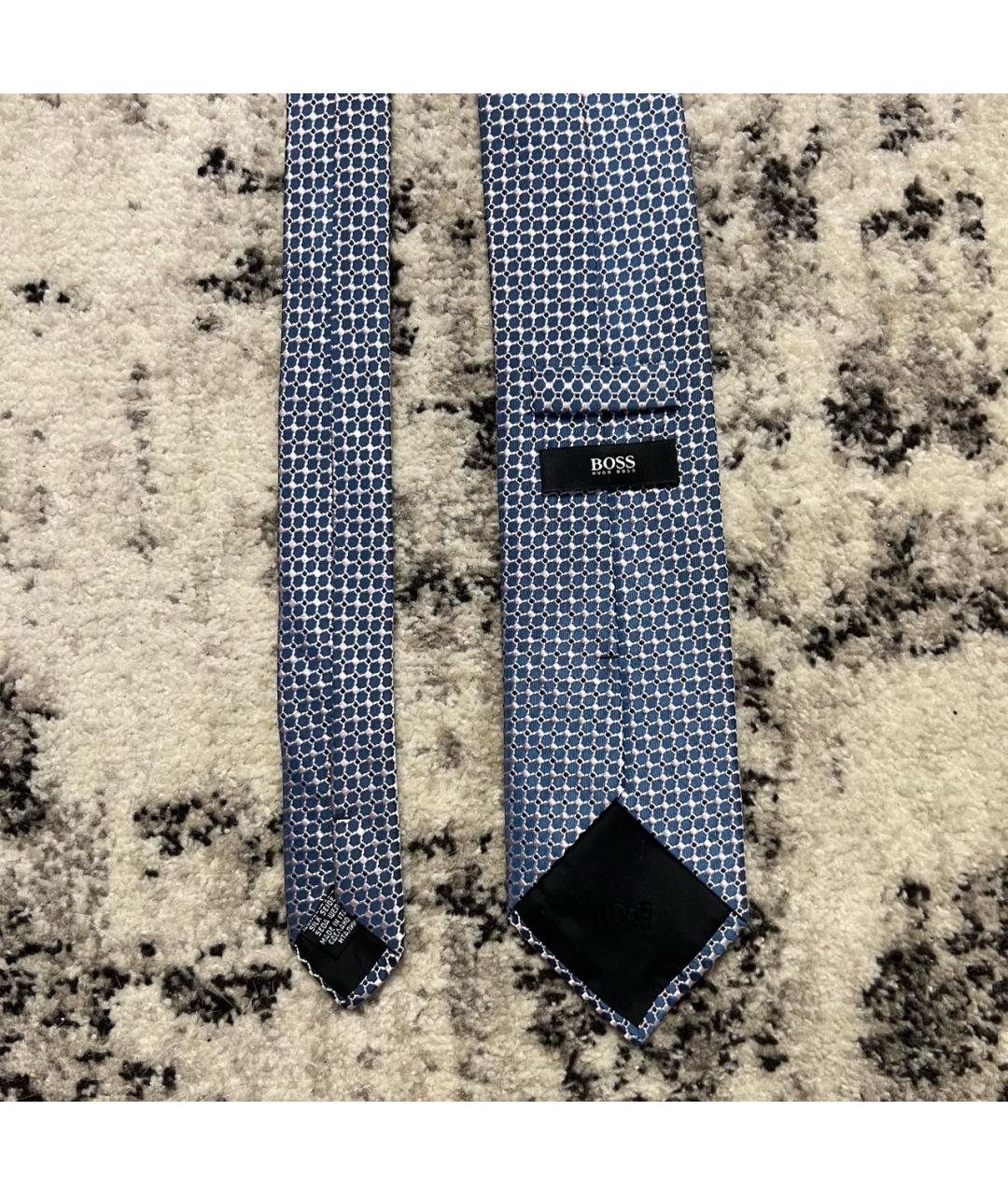 HUGO BOSS Голубой шелковый галстук, фото 3