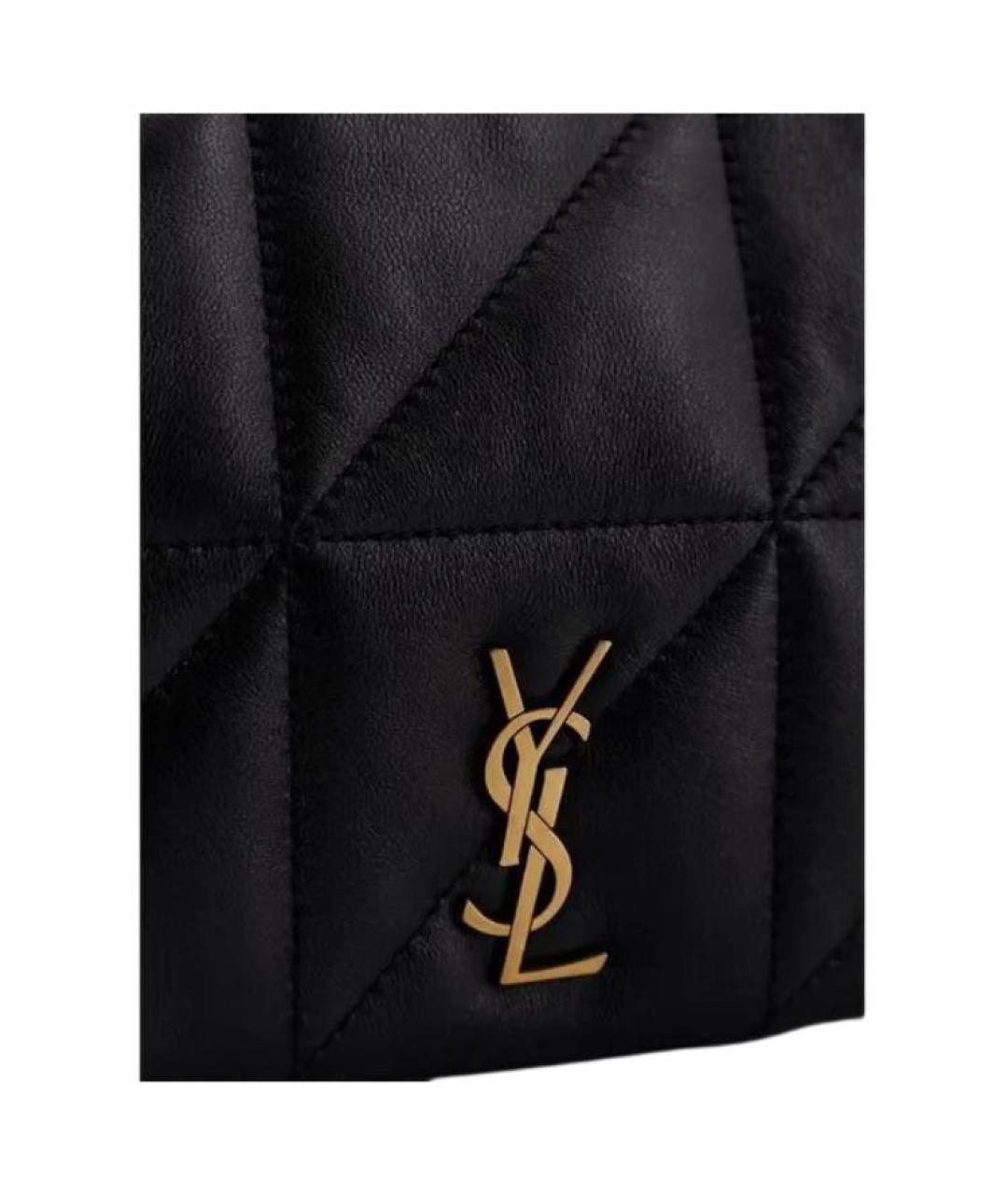 SAINT LAURENT Черная кожаная сумка с короткими ручками, фото 4