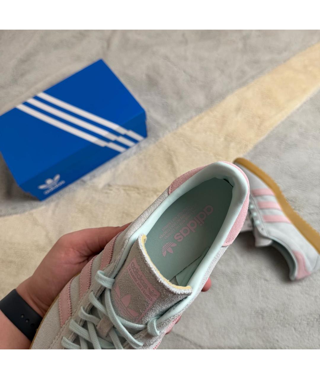 ADIDAS Бирюзовые замшевые низкие кроссовки / кеды, фото 7