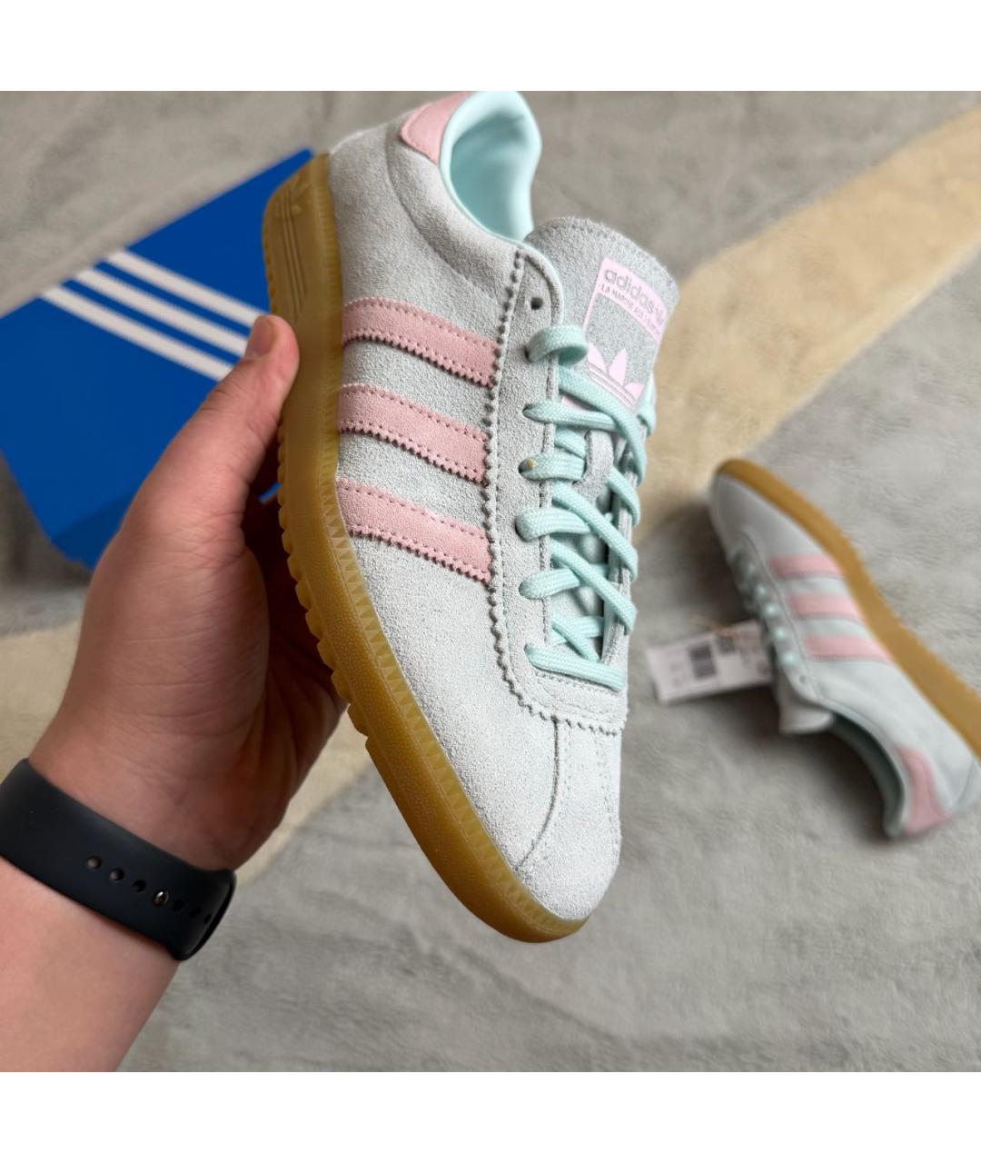 ADIDAS Бирюзовые замшевые низкие кроссовки / кеды, фото 5