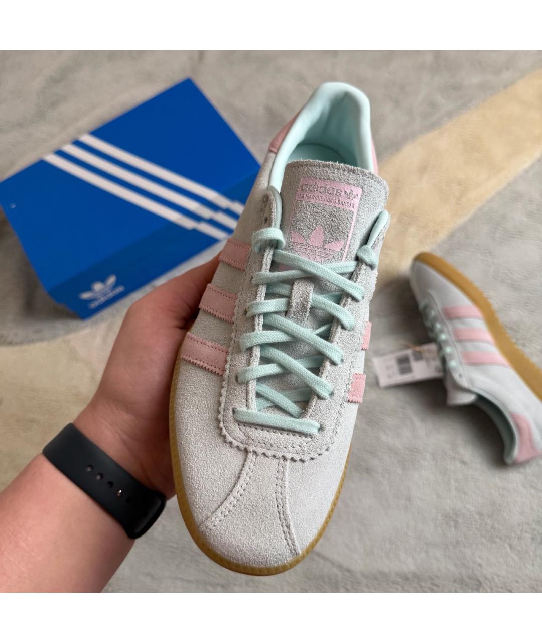 ADIDAS Бирюзовые замшевые низкие кроссовки / кеды, фото 6