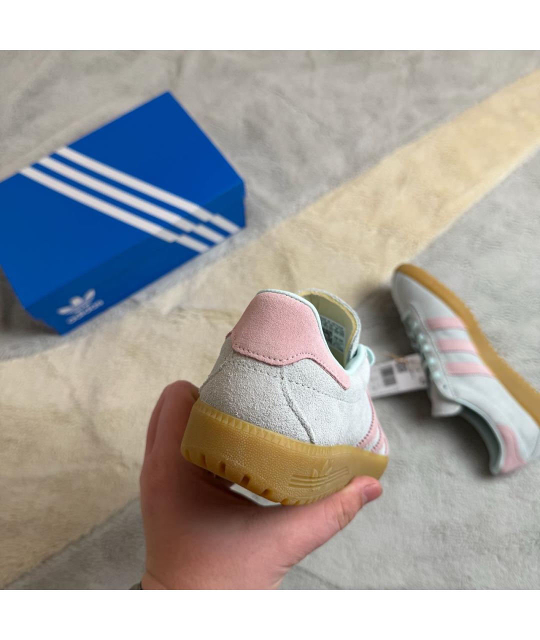 ADIDAS Бирюзовые замшевые низкие кроссовки / кеды, фото 3