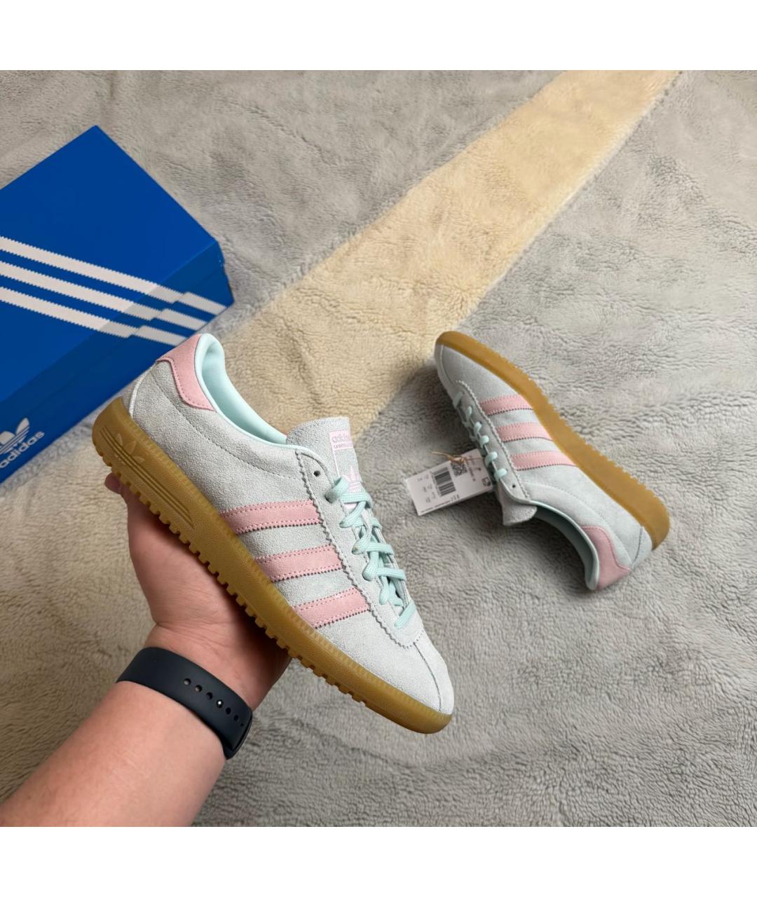 ADIDAS Бирюзовые замшевые низкие кроссовки / кеды, фото 2