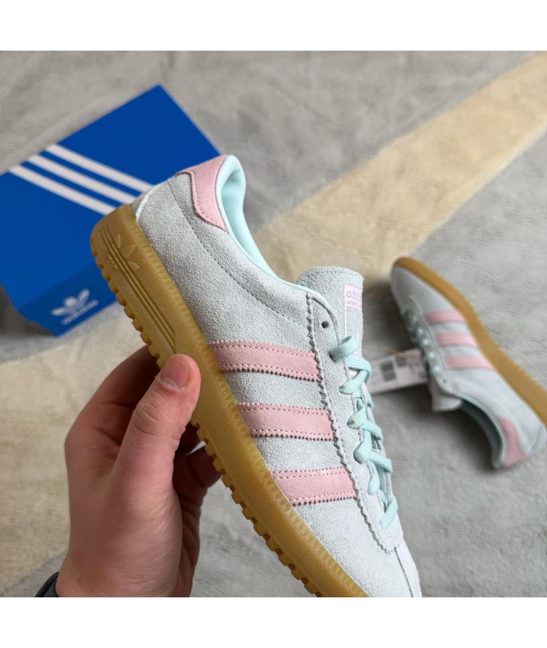 ADIDAS Бирюзовые замшевые низкие кроссовки / кеды, фото 4