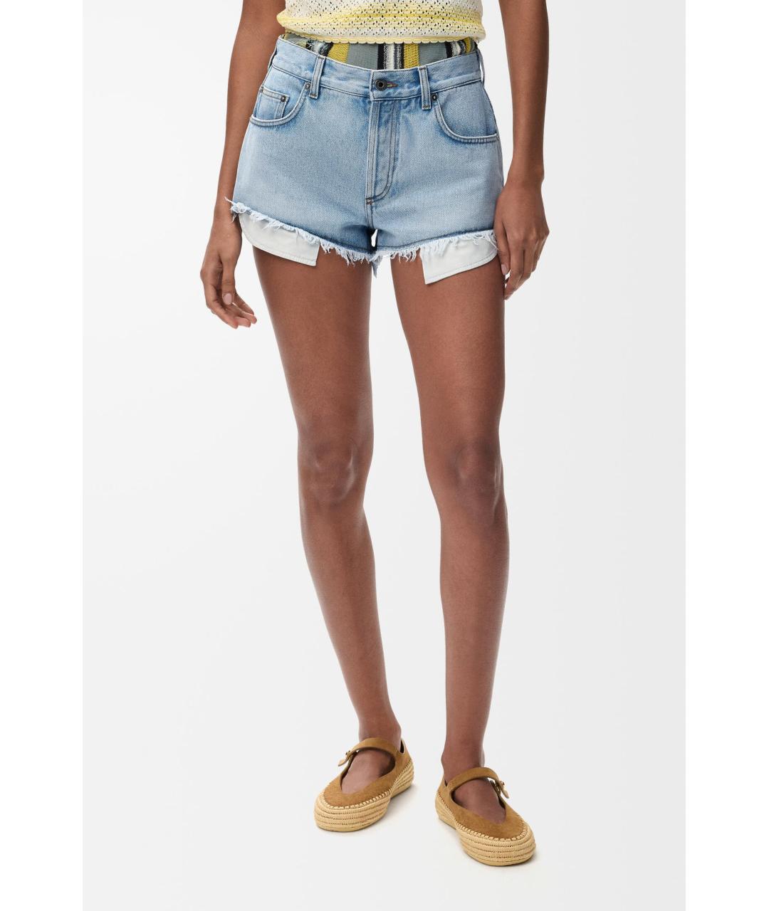 LOEWE Голубые деним шорты, фото 2