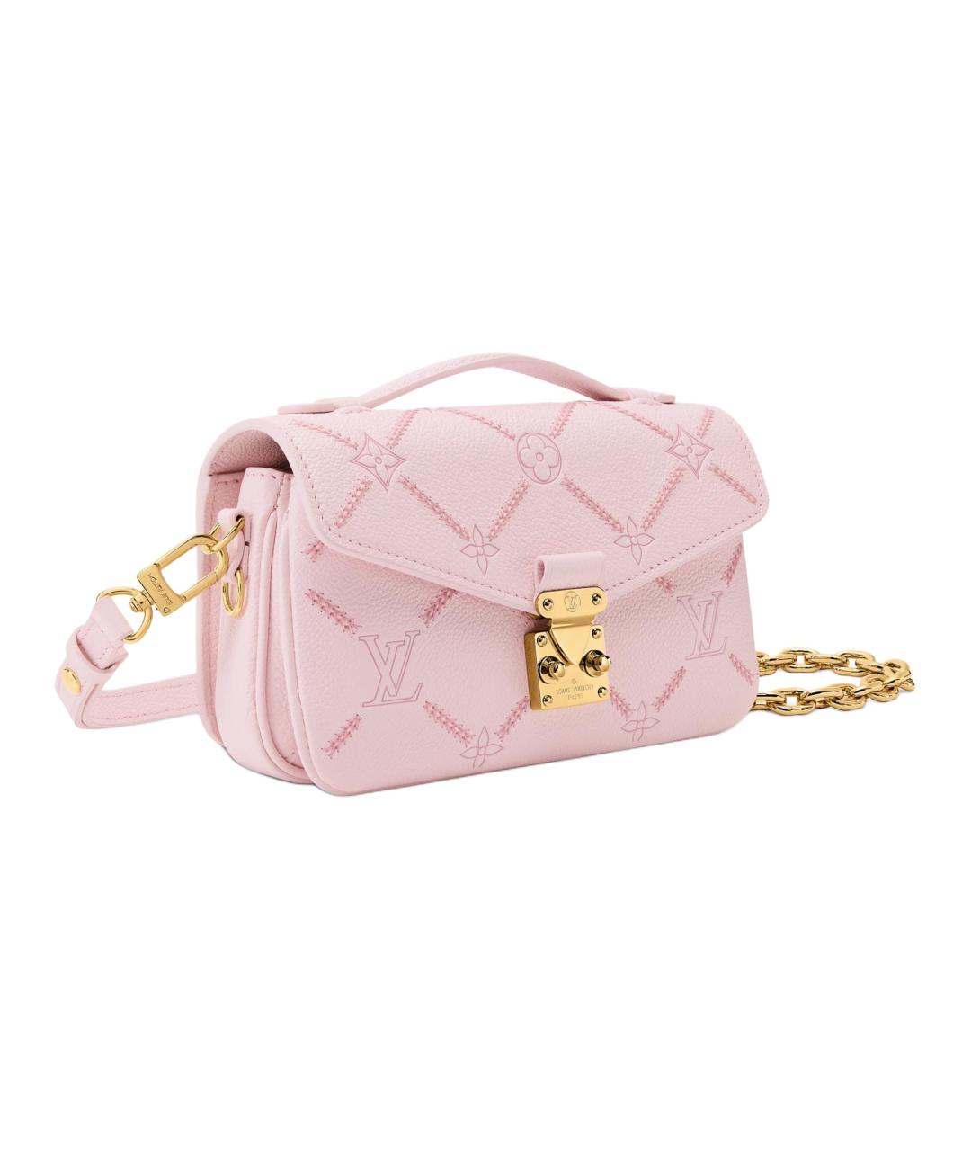 LOUIS VUITTON Розовая кожаная сумка через плечо, фото 2