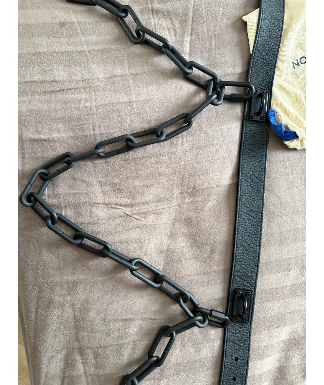 LOUIS VUITTON Черный кожаный ремень, фото 4