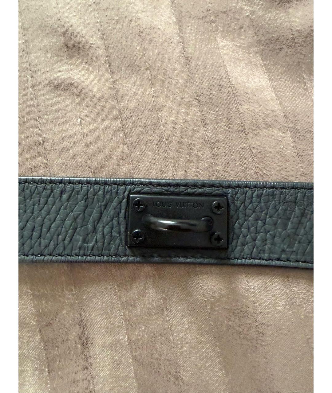 LOUIS VUITTON Черный кожаный ремень, фото 7