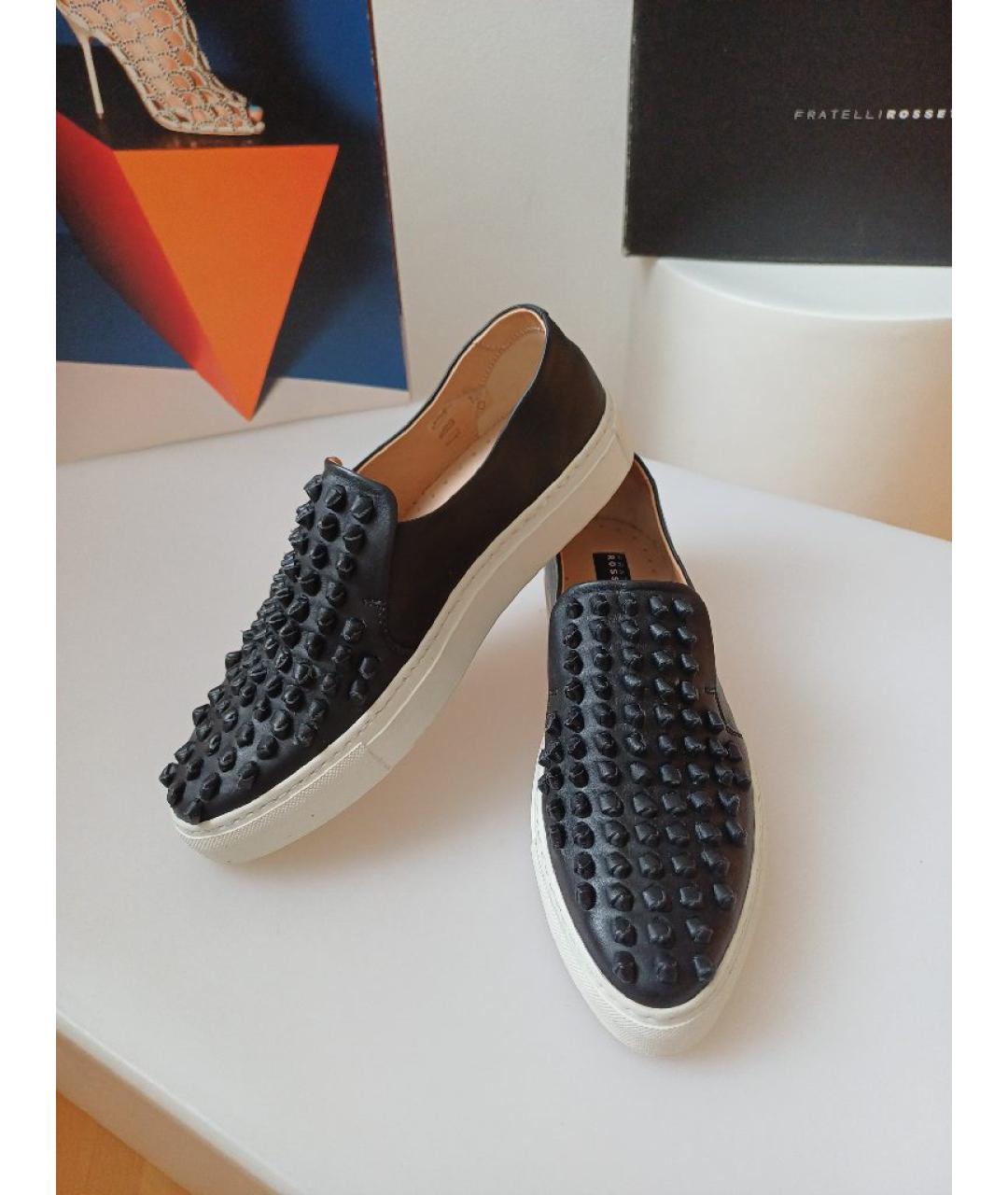FRATELLI ROSSETTI Черные кожаные лоферы, фото 3