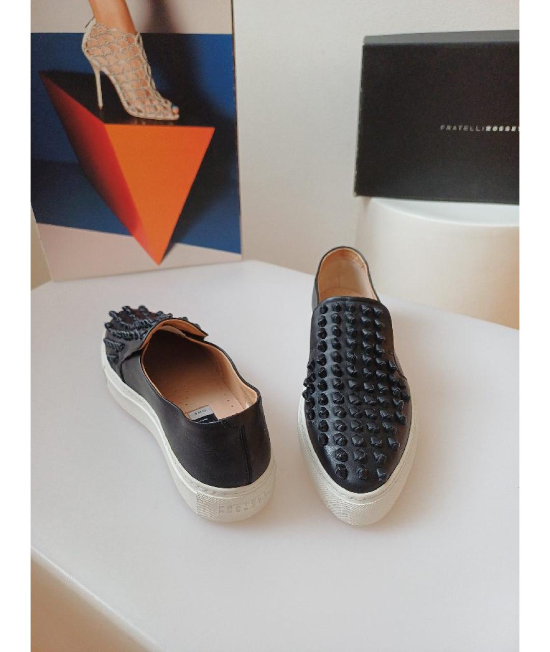 FRATELLI ROSSETTI Черные кожаные лоферы, фото 4