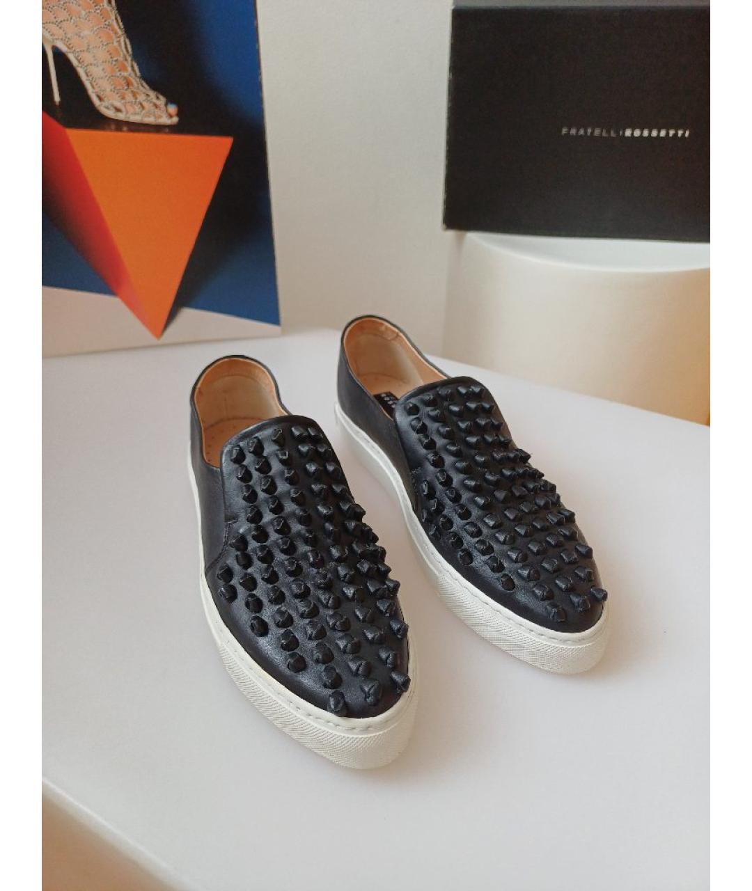 FRATELLI ROSSETTI Черные кожаные лоферы, фото 6