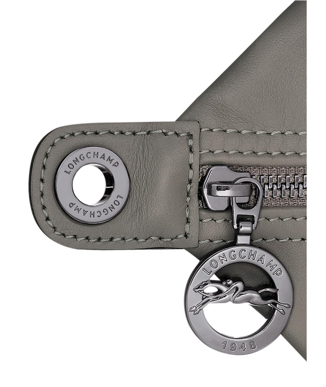 LONGCHAMP Серая кожаная сумка через плечо, фото 4