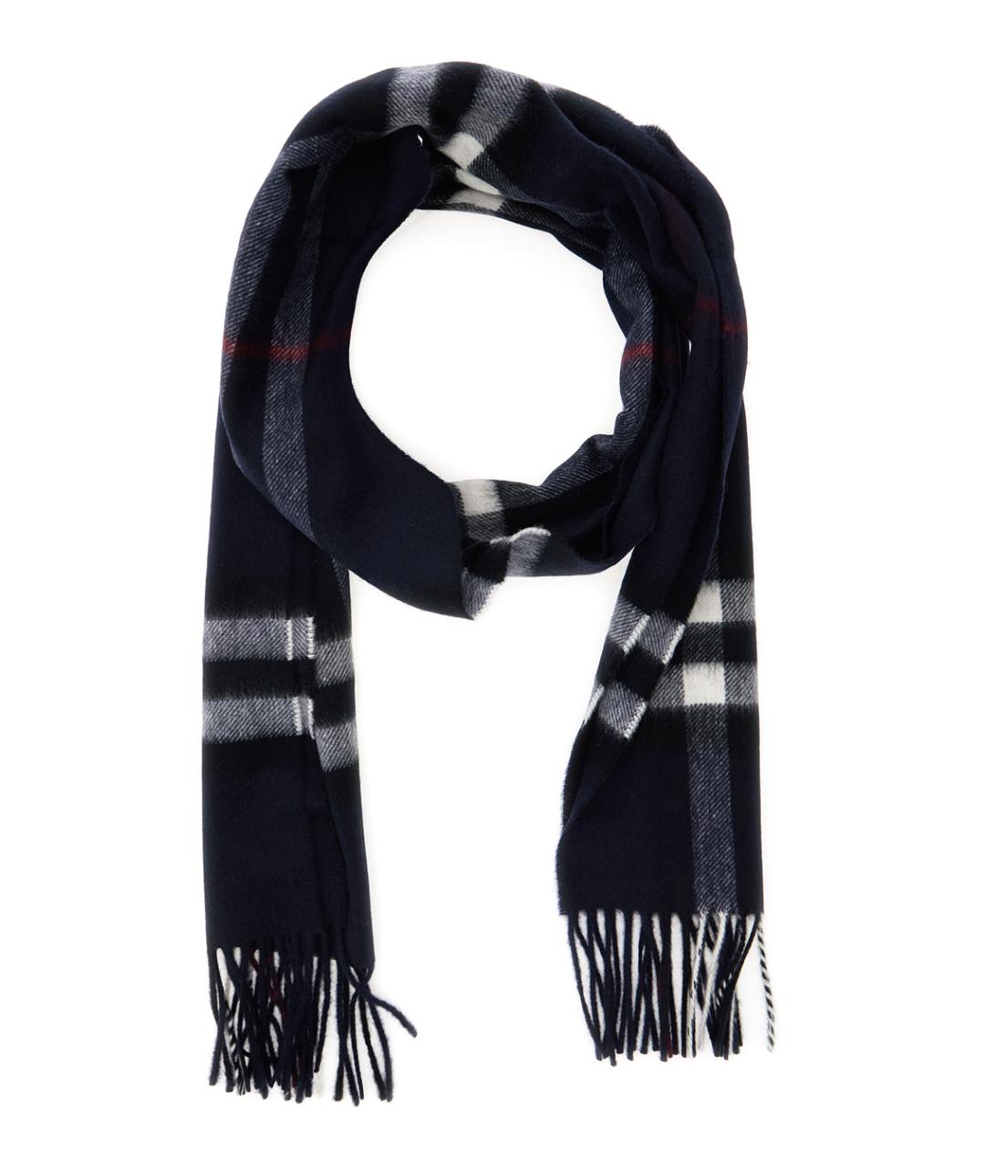 BURBERRY Темно-синий кашемировый шарф, фото 2