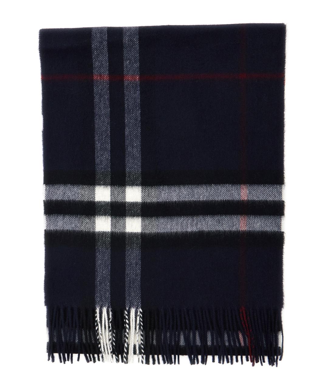 BURBERRY Темно-синий кашемировый шарф, фото 1