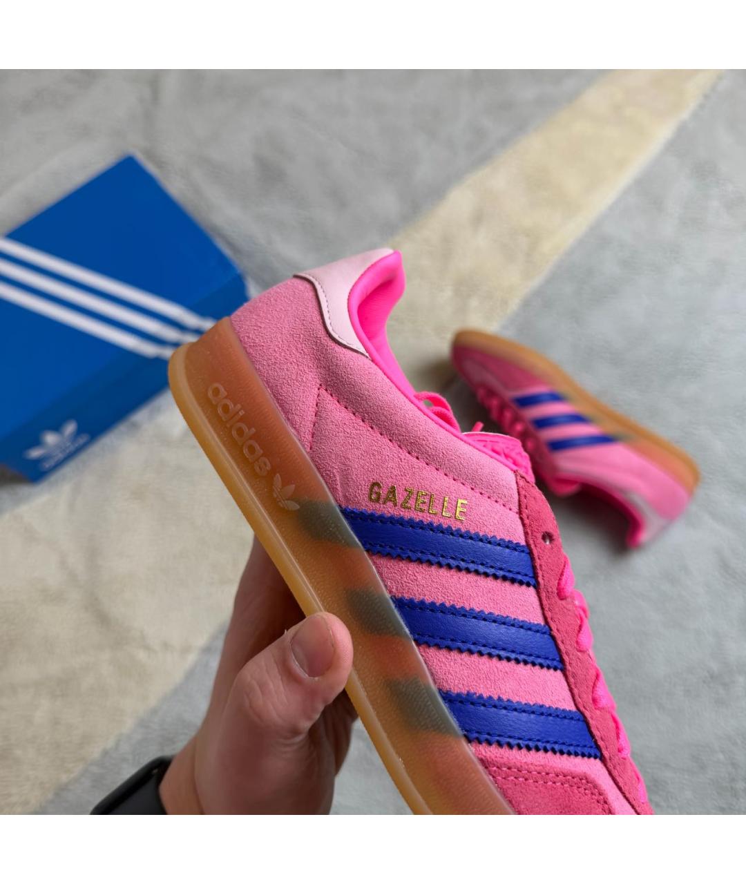 ADIDAS Розовые замшевые кеды, фото 5