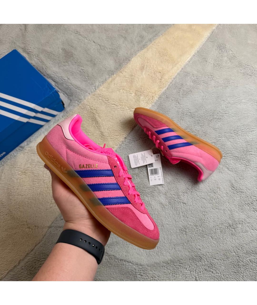 ADIDAS Розовые замшевые кеды, фото 2