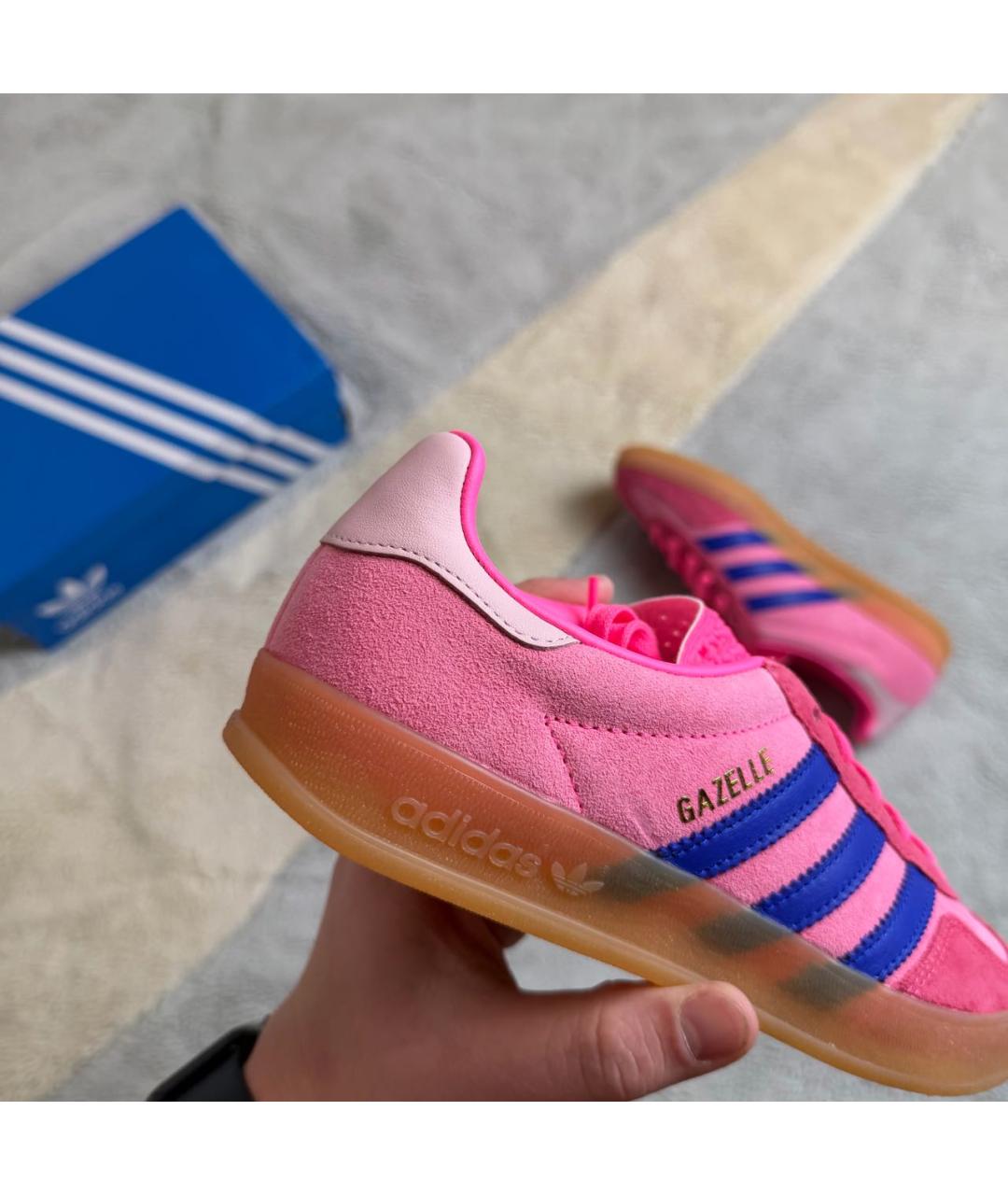 ADIDAS Розовые замшевые кеды, фото 4