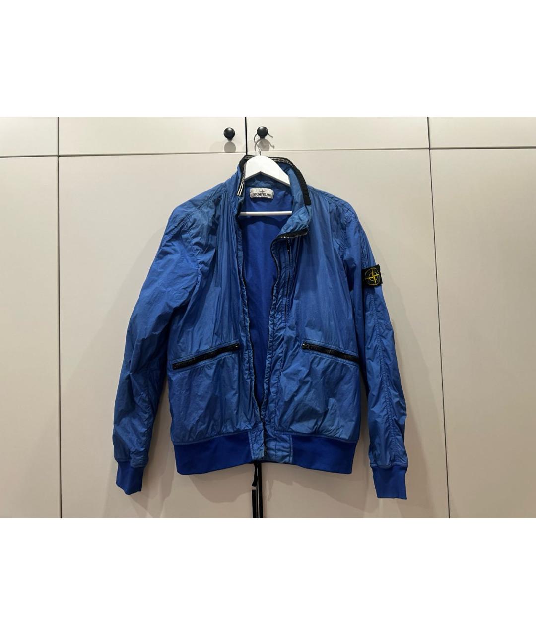 STONE ISLAND Синяя синтетическая куртка, фото 3