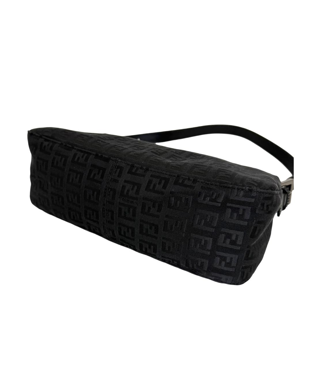 FENDI Черная тканевая сумка с короткими ручками, фото 3