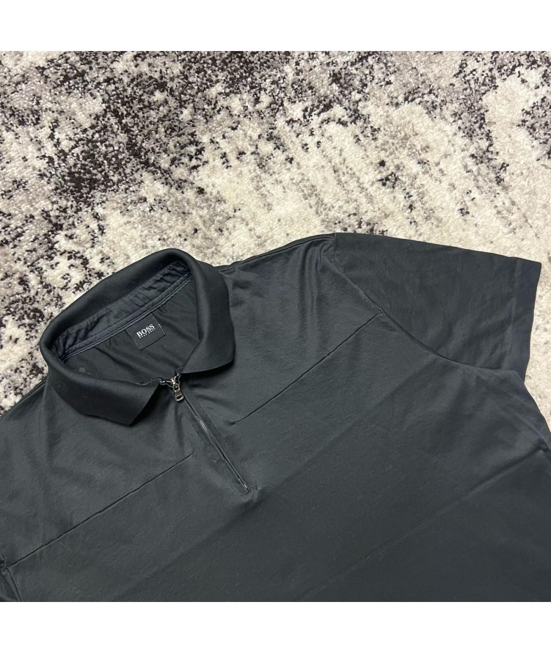 HUGO BOSS Антрацитовое хлопковое поло с коротким рукавом, фото 2